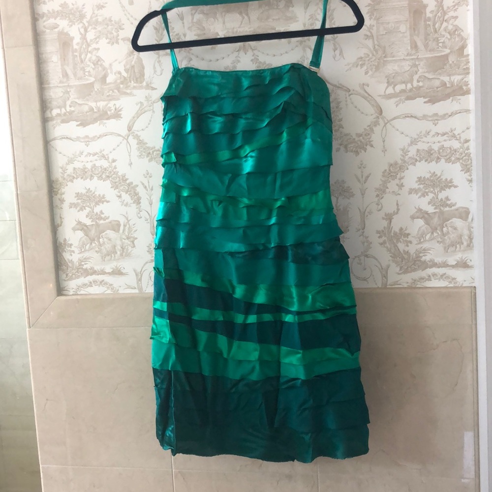 Green ruffle dress